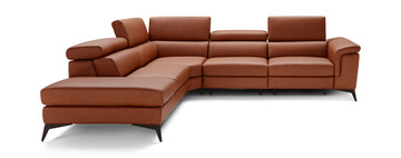 Alfa 2 Piece Leather Sectional - Left Chaise