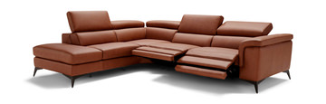 Alfa 2 Piece Leather Sectional - Left Chaise