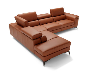 Alfa 2 Piece Leather Sectional - Left Chaise