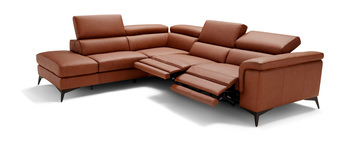Alfa 2 Piece Leather Sectional - Left Chaise