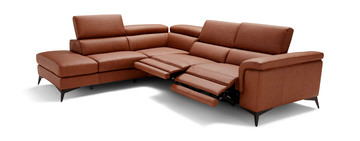 Alfa 2 Piece Leather Sectional - Left Chaise