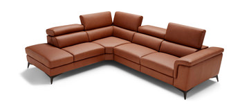 Alfa 2 Piece Leather Sectional - Left Chaise