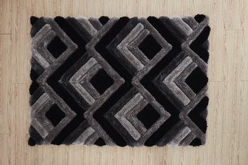 Mateos Grey/Black/Light Grey - 3′6″ X 5′6″ Area Rug