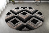 Mateos Grey/Black/Light Grey - 7′0″ x 7′0″ Round Area Rug thumbnail 3