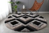 Mateos Grey/Black/Light Grey - 7′0″ x 7′0″ Round Area Rug thumbnail 4