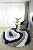 Mateos Grey/White/Blue - 7′0″ x 7′0″ Round Area Rug thumbnail 6