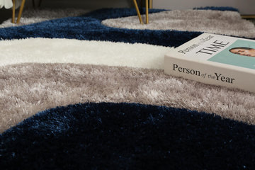 Mateos Grey/White/Blue - 3′6″ X 5′6″ Area Rug