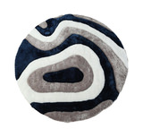 Mateos Grey/White/Blue - 7′0″ x 7′0″ Round Area Rug thumbnail 1