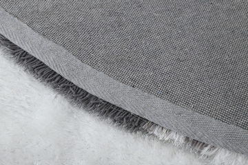 Mateos Shag Grey/White Area Rug - 7′0″ X 7′0″