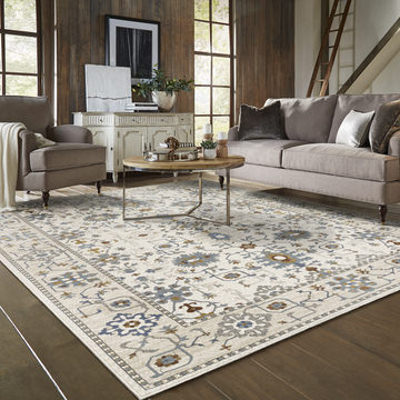 Ellington Ivory/Blue 3′10″ X 5′5″ Area Rug