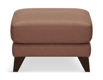 Trifle Leather Ottoman - Caramel