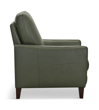 Trifle Leather Push Back Recliner - Moss Green