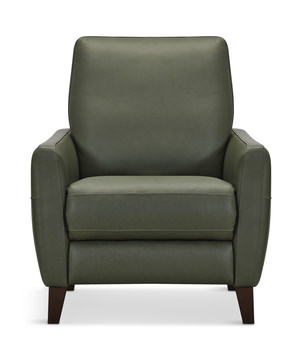 Trifle Leather Push Back Recliner - Moss Green