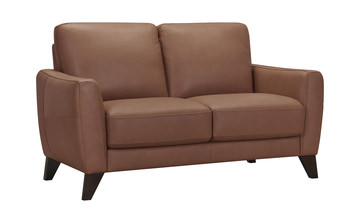 Trifle Leather Loveseat - Caramel