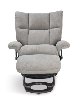 Addie Swivel Recliner & Ottoman - Pebble Grey