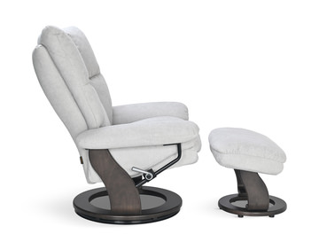 Addie Swivel Recliner & Ottoman - Dove Grey