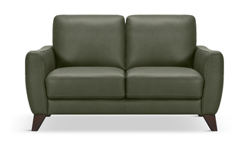 Trifle Leather Loveseat - Moss Green
