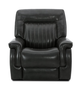 Edward Leather Power Recliner - Charcoal