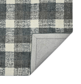 Tartan Dark Gray Area Rug - 5′0″ X 7′6″
