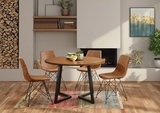 Trenton Round Dining Table With 4 Sand Dining Chairs thumbnail 2