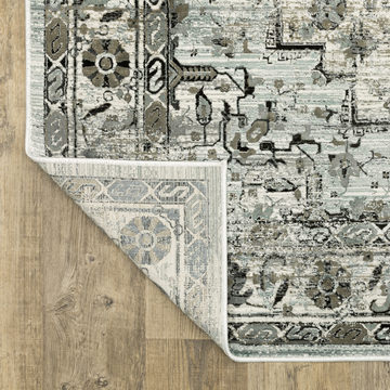 Gemini Grey/Blue 5′3″ X 7′6″ Area Rug