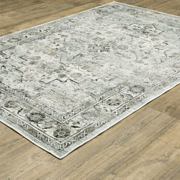 Gemini Grey/Blue 5′3″ X 7′6″ Area Rug