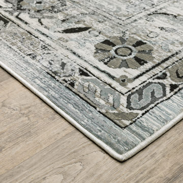 Gemini Grey/Blue 5′3″ X 7′6″ Area Rug