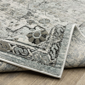 Gemini Grey/Blue 5′3″ X 7′6″ Area Rug