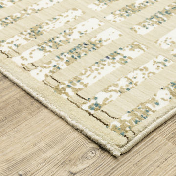 Reed Ivory/Blue  5′3″ X 7′6″ Area Rug