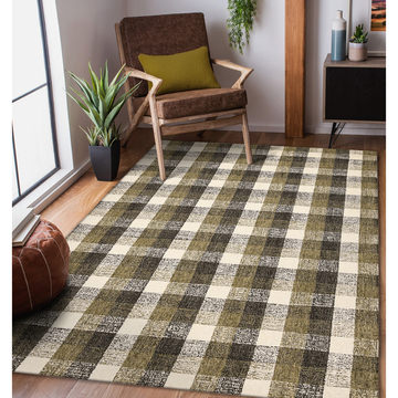 Tartan Khaki Area Rug - 3′6″ X 5′6″