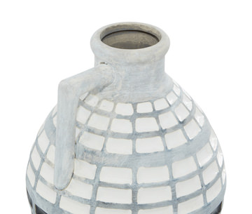 Set of 2 Handmade Grid Vases