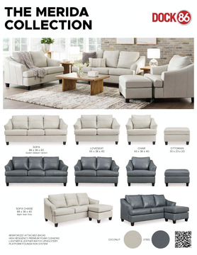 Merida Leather Loveseat - Coconut