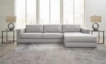 Raya Leather Sectional With Right Chaise