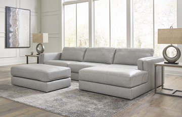 Raya Leather Sectional With Right Chaise