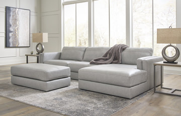 Raya Leather Sectional With Right Chaise