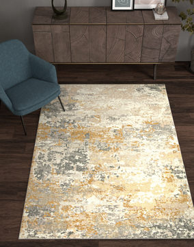 Roxy Gold Landscape Area Rug - 5′3″ X 7′6″