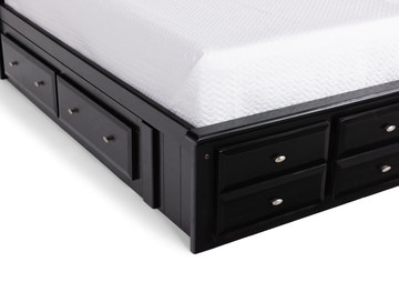 Laguna Twin Platform Storage Bed - Black Cherry