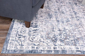Theory Ivory/Blue Area Rug - 7′10″ X 10′10″