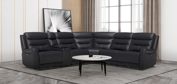 Steven 6 Piece Leather Power Reclining Modular Sectional