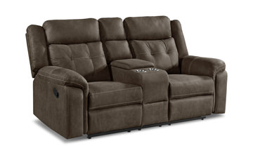 Doran Reclining Loveseat with Console - Brown