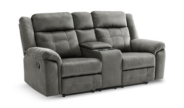 Hector Reclining Loveseat With Console - Grey