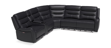 Steven 6 Piece Leather Power Reclining Modular Sectional
