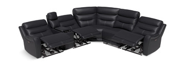 Steven 6 Piece Leather Power Reclining Modular Sectional
