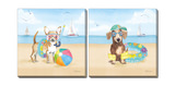 Summer Paws Canvas Prints - Set of 2 thumbnail 1