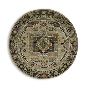 Andorra Sage/Brown - 7′10″ x 7′10″ Round Area Rug