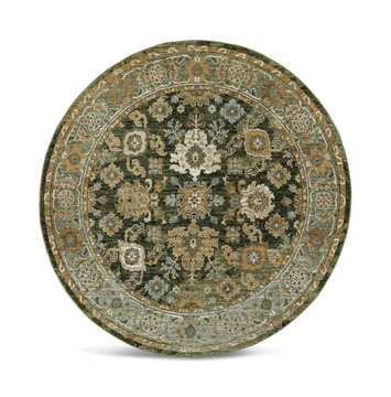 Andorra Green/Gold Area Rug - 7′10″ Round