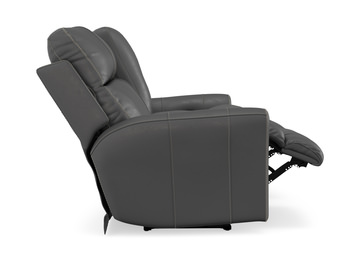 Holmes Leather Power Reclining Loveseat with Console - Anthrocite