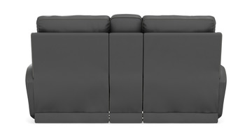 Holmes Leather Power Reclining Loveseat with Console - Anthrocite