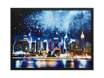 Glowing City Sky LED Framed Art