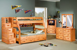 Bunkhouse High Sierra T/F Bunk Bed With Stairway Chest - Cinnamon thumbnail 2